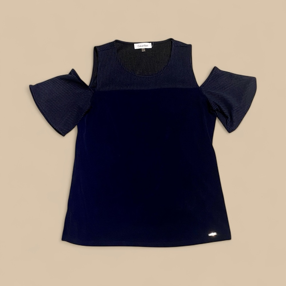 Calvin Klein Dark Blue Open Shoulder Blouse